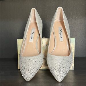 Nina Women's Glittering Silver Heels